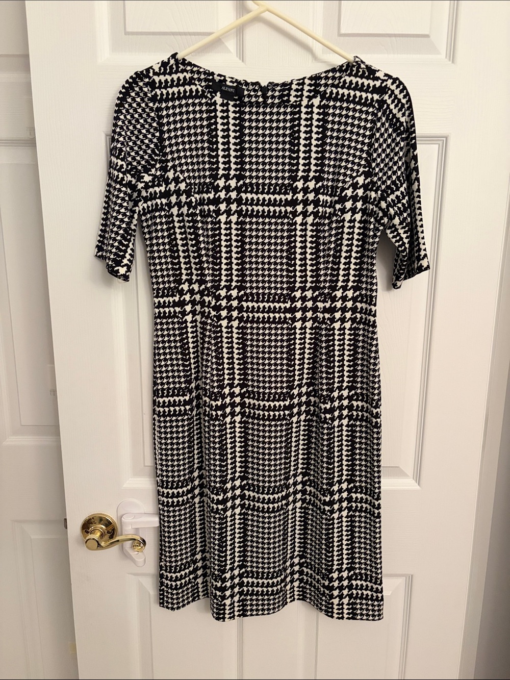 Alfani Black and White Houndstooth Midi Dress
